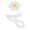 2 pezzi charm in silicone con lettera A - crisantemo bianco 1