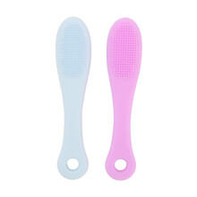 Spazzole manuali per la pulizia del viso (2 pezzi), impugnatura ergonomica per un utilizzo confortevole, materiale in silicone con foro per