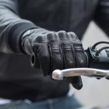 Guanti da Moto in Pelle Integrale Antiscivolo per Clima Freddo, Nero, Taglia L