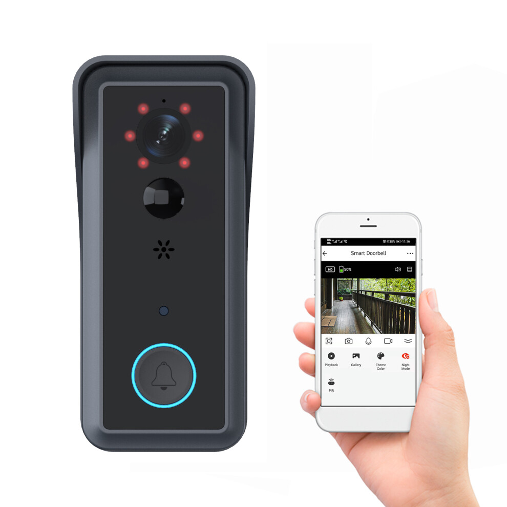 Wireless 1080P Hd Video Doorbell With Night Vision, 155 View, 2-Way Audio 8421389598001