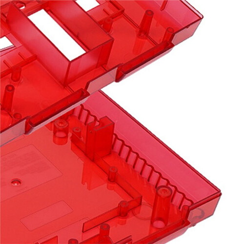 Bitfunx SNES Replacement Shell Transparent Case for  SNES SFC US Version Retro Gaming Consoles Translucent Red 1
