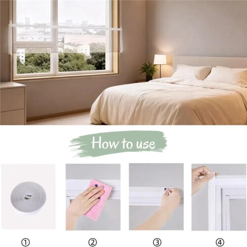 Kit de Isolamento de Janela Reutilizável, 47x63 Polegadas, Película Transparente de 180 Μm, Ventilação Fácil, Vedação Ajustável 2