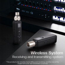 Microfono wireless UHF trasmettitore/ricevitore 500mAh 3x2,7x13 cm Nero
