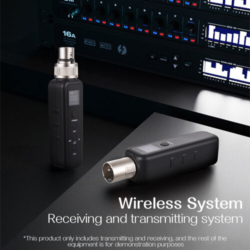 Système de micro sans fil UHF 500mAh TX 3x2.7x13cm Noir