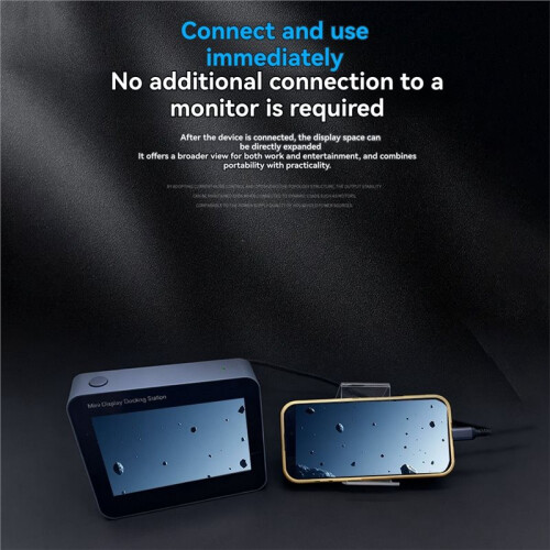 5 in 1 Multifunction Display Docking Station,5 Inch Type-C Dock Support 100W PD Charging + USB 3.0x2 +/TF Card Reader 1