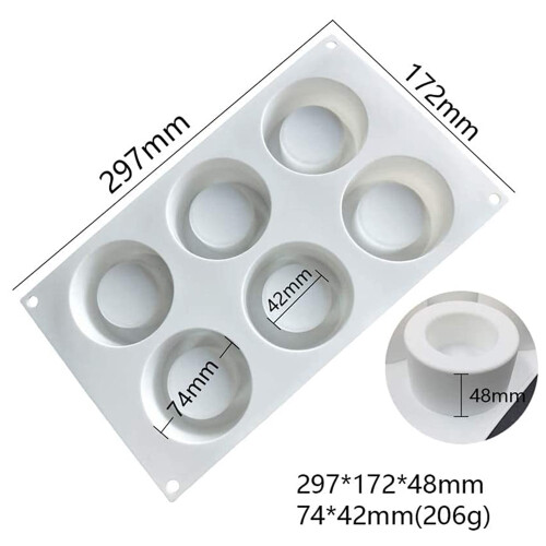 6 Compartments Silicone Pudding Cup Cake Mold French Dessert Mousse Cake DIY Baking Mold 2