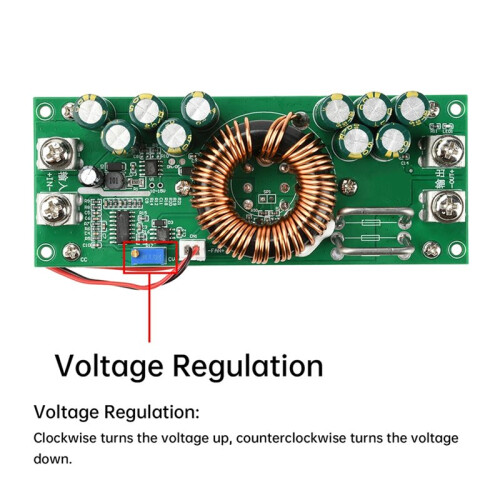 1200W Synchronous Rectification Buck Module DC15V-90V to DC2.5V-72V Constant Voltage Adjustable Power Supply Module 1