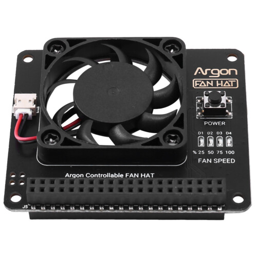 Argon Fan HAT for Raspberry Pi 4/ 3 Cooling Fan with Software Adjustable Speed / 40mm  Fan for Raspberry Pi4 2