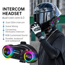 Y13 Pro Motorcycle Helmet Headset Intercom Distance 500M Chip V6.0 Stereo Fm Radio Mixing Music Share Soft Mic