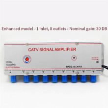 220V 30DB 1030MK8 1 Input 8 Output Cable TV Signal Booster Analog Digital Cable TV Signal Amplifier EUR Plug EU Plug