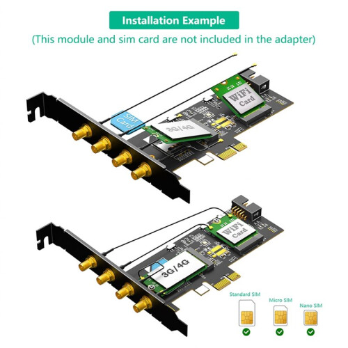 Adattatore NGFF M.2 Key B e Key A A PCIe X1 per Scheda 3G/4G e WiFi