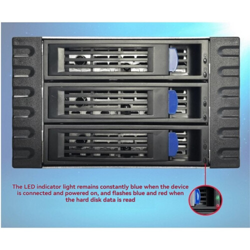 Gaiola para Discos Rígidos Hot-Swap. Chassi com 2 Unidades Ópticas e Expansão para 3 HDDs de 3,5 Polegadas com Placa Traseira e Ventoinha. 2
