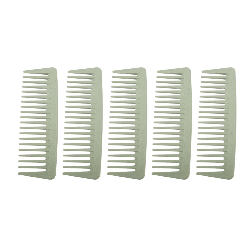 10Pcs Wide Tooth Comb Wheat Stalk Portable Detangler for Hair Styling & Grooming