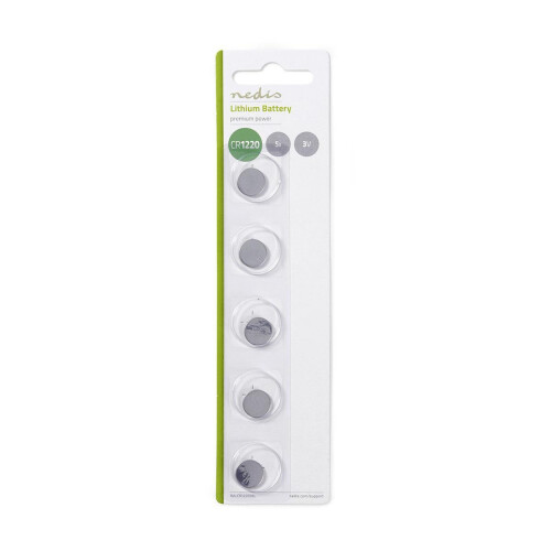 Batteria a bottone al litio CR1220 | 3 V DC | 5-Blister | Argento 2