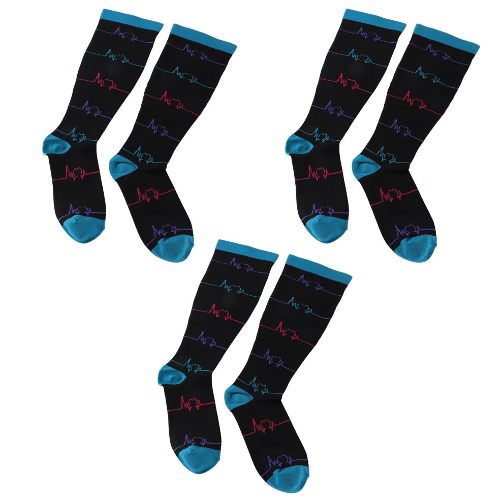 Blue Plus Size Compression Socks For Women Men, Xxxl, Wide Calf, Extra Knee High