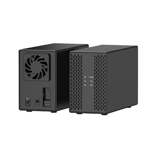 Dual Bay Shell Heat Dissipation 3.5 USB External Dual Hard Drive Enclosure  Array Box Without  EU Plug