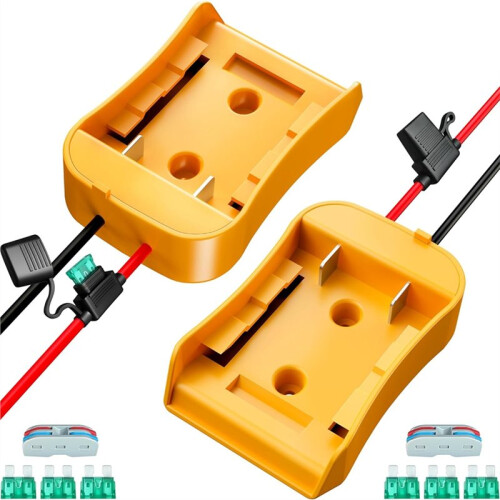 2Pc for  20V Battery Adapter for Power Wheels Battery Upgrade Conversion Kit with Wire Connectors,Fuses,12AWG Wire