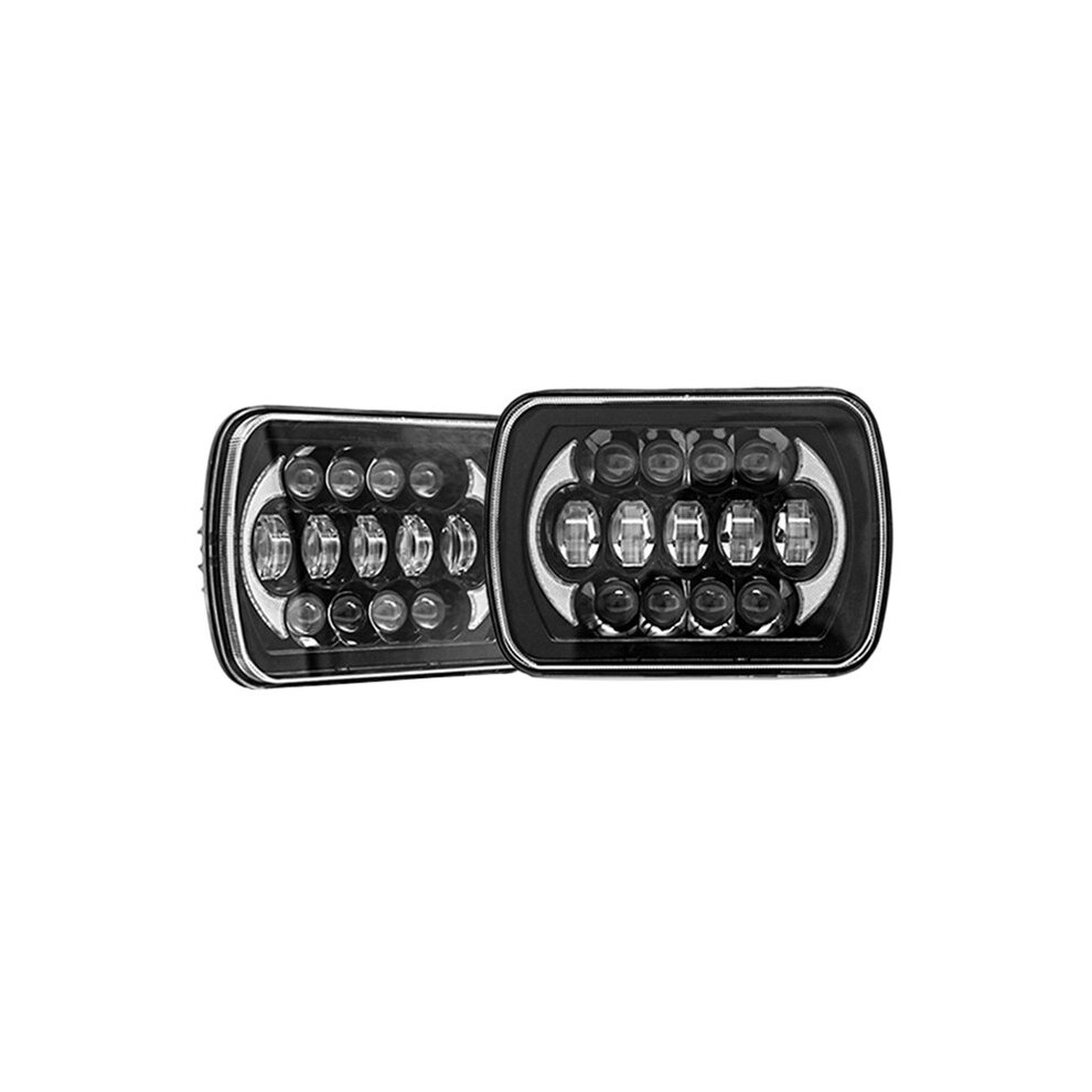 2Pcs 5X7 Inch Led Square Front Headlights With Daytime Running Lights For Cherokee Xj Yj 4712913575006
