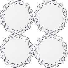 4pcs 15 Inch Ribbon Twirl Embroidery Round Placemats Perfect for Party and Kitchen Dining Decor