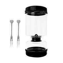Pickle Jar Olive and Pickle Container with Strainer and Fork Wet Dry Separation Leakproof Kitchen Airtight Food