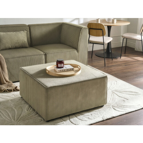 Beliani Ottoman LEMVIG Corduroy Green 1