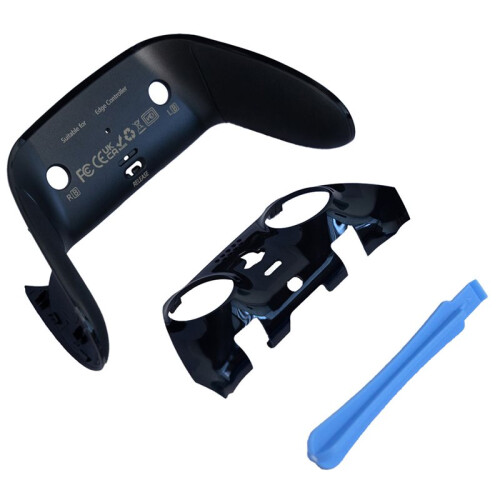 For PS5  Top Bottom Decorative Trim Shell Replacement Front Back Clip Shell for PS5  Wireless Controller Black