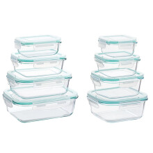 Glass Food Storage Containers - Leak-Proof Lids for Picnic, Refrigerator Glass Lunch Box and Food Storage Box Set