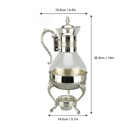 Glas-Kaffeekannen-Set Silber 35,516,514,5 cm 1