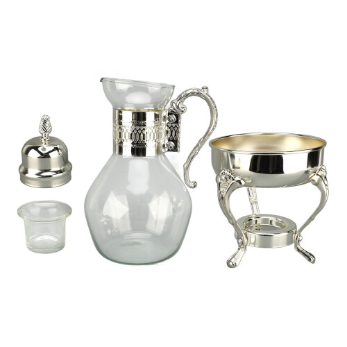 Glas-Kaffeekannen-Set Silber 35,516,514,5 cm 2