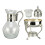 Glas-Kaffeekannen-Set Silber 35,516,514,5 cm 6