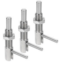 3Pcs M12 Retractable Indexing Plunger Pin, Stainless Steel Spring Loaded with Nut for Machinery