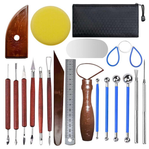 Clay Sculpting Tools,20Pcs Pottery Tools Kit, Polymer Clay Tools,Pottery Ribs, Air Dry Clay Tools for Sculpting,Modeling