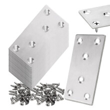 20Pack 3x1.5Inch Flat Mending Plates Flat Bracket,Stainless Steel Mending Joining Plates Repair Fixing Bracket for Fence