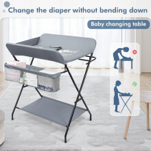 Iropro Baby Changing Table Infant Changing Table Foldable Nursery Chan
