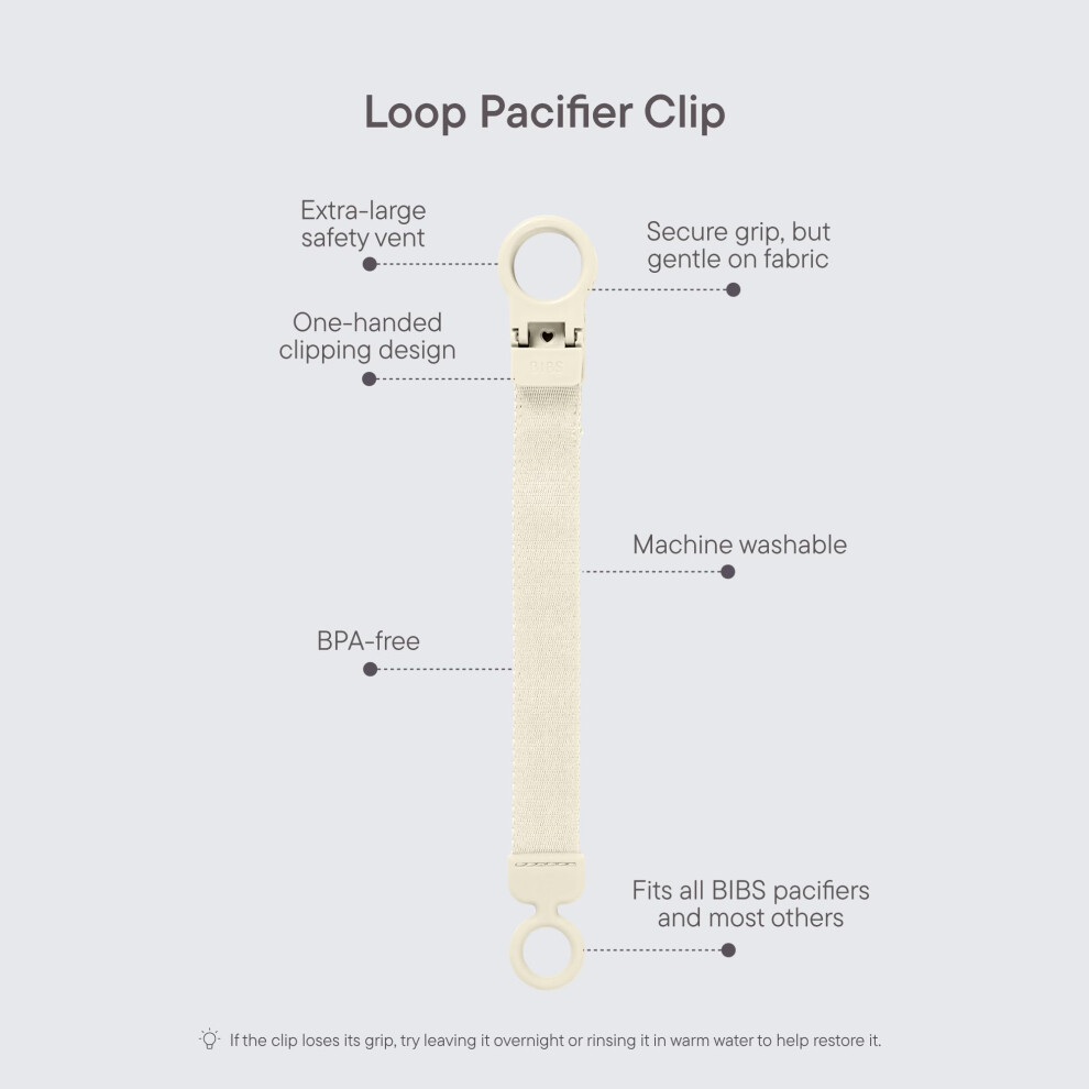 Bibs Loop Pacifier Clip Sleek Secure Onehanded Operation Fits All Bib