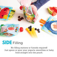 Nom Nom Kids  4 x Reusable Food Pouches 140ml  Baby Food pouches for B