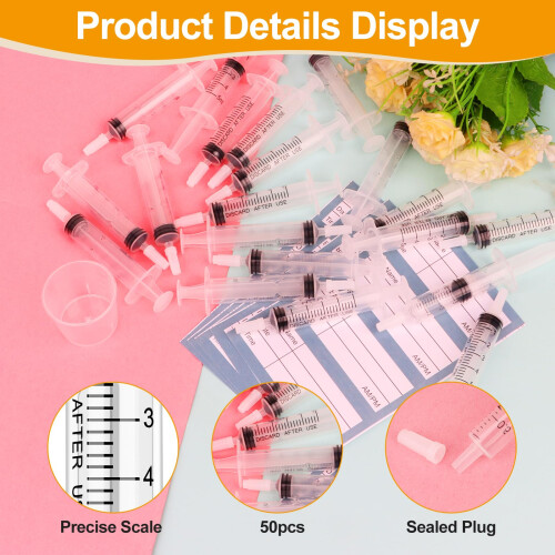 50 Pcs Colostrum Collection Kit, 1ml Syringe with Protective Cap 2