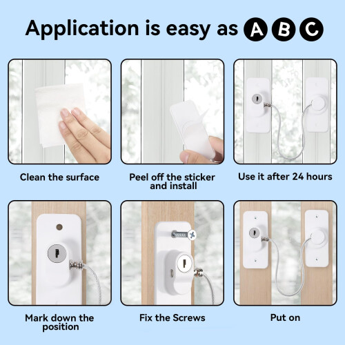 4Pcs Window Locks for UPVC Windows, YTOOK Adhesive No Drilling Window 2