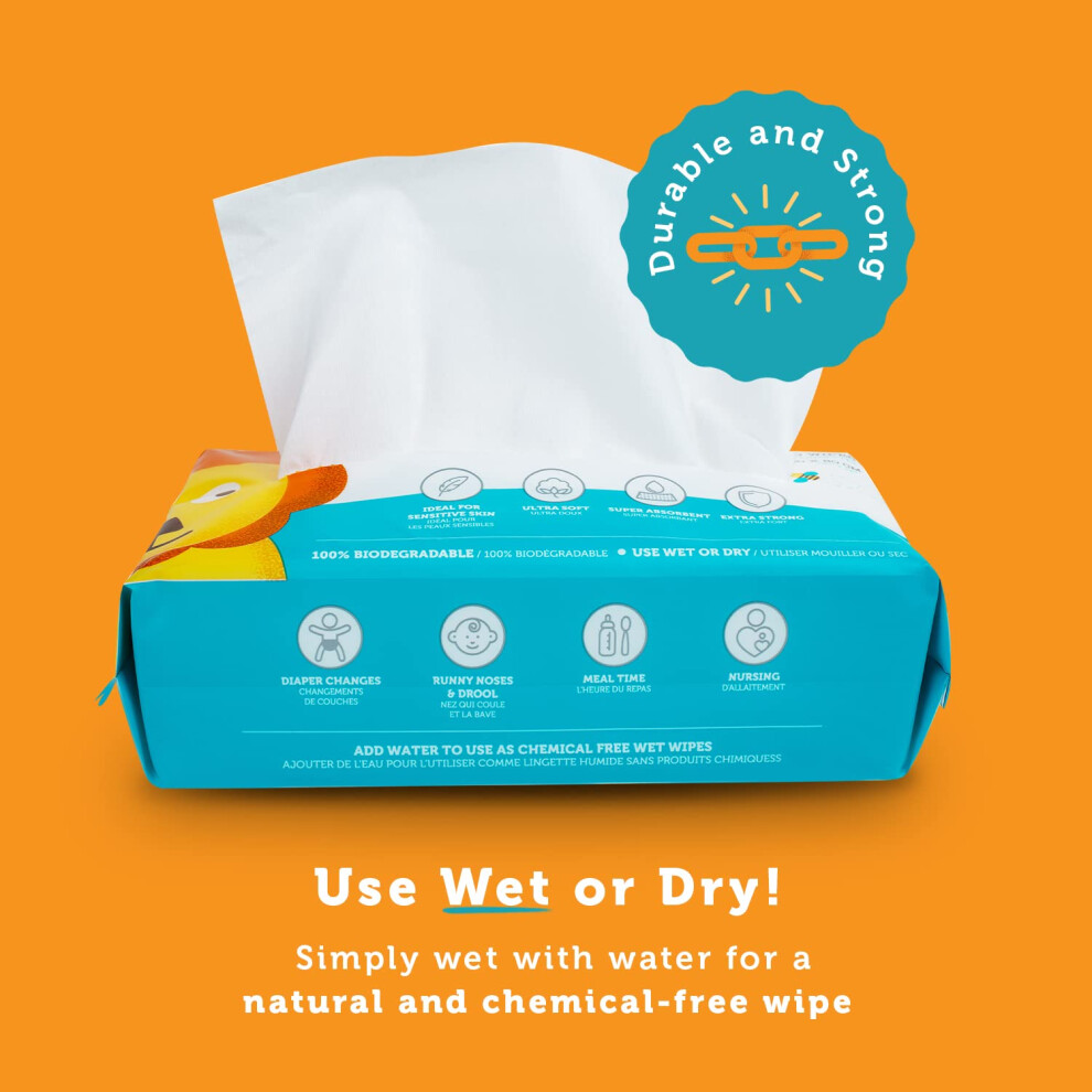 Whoopsie Wipes 100 Pure Cotton Dry Wipes 600 Count Use Wet Or Dry Soft Sensitive