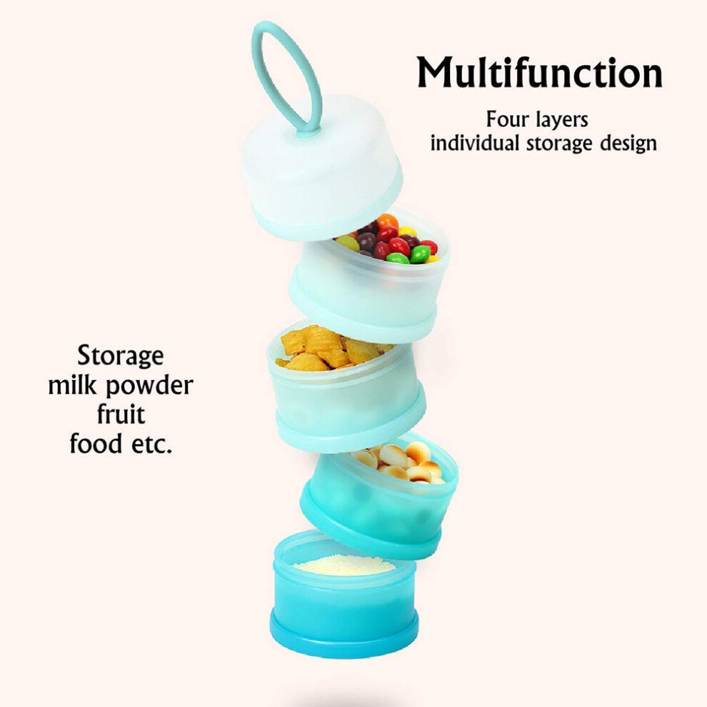 Queta 2Pcs Baby Milk Powder Dispenser 480Ml Twistlock Stackable Ontheg