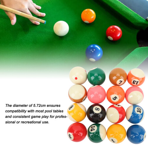Regulation Pool Balls 2.25in Resin Set
