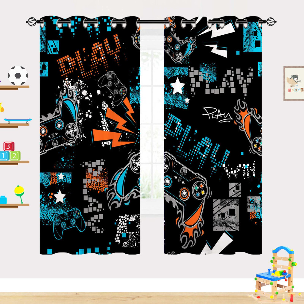 Yuanzu Gamepad Curtains Kids Graffiti Gamer Video Game Joystick Print
