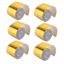 6X Reflect A Gold Thermal Tape Air Intake Heat Insulation Shield Wrap Reflective Heat Barrier Self Adhesive Engine
