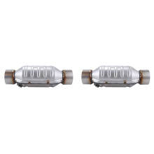2X Pot Catalytique Universel 3 Pouces 400 Cellules Silencieux Haut Débit Pot Catalytique Euro 1 Rond en Acier Inoxydable