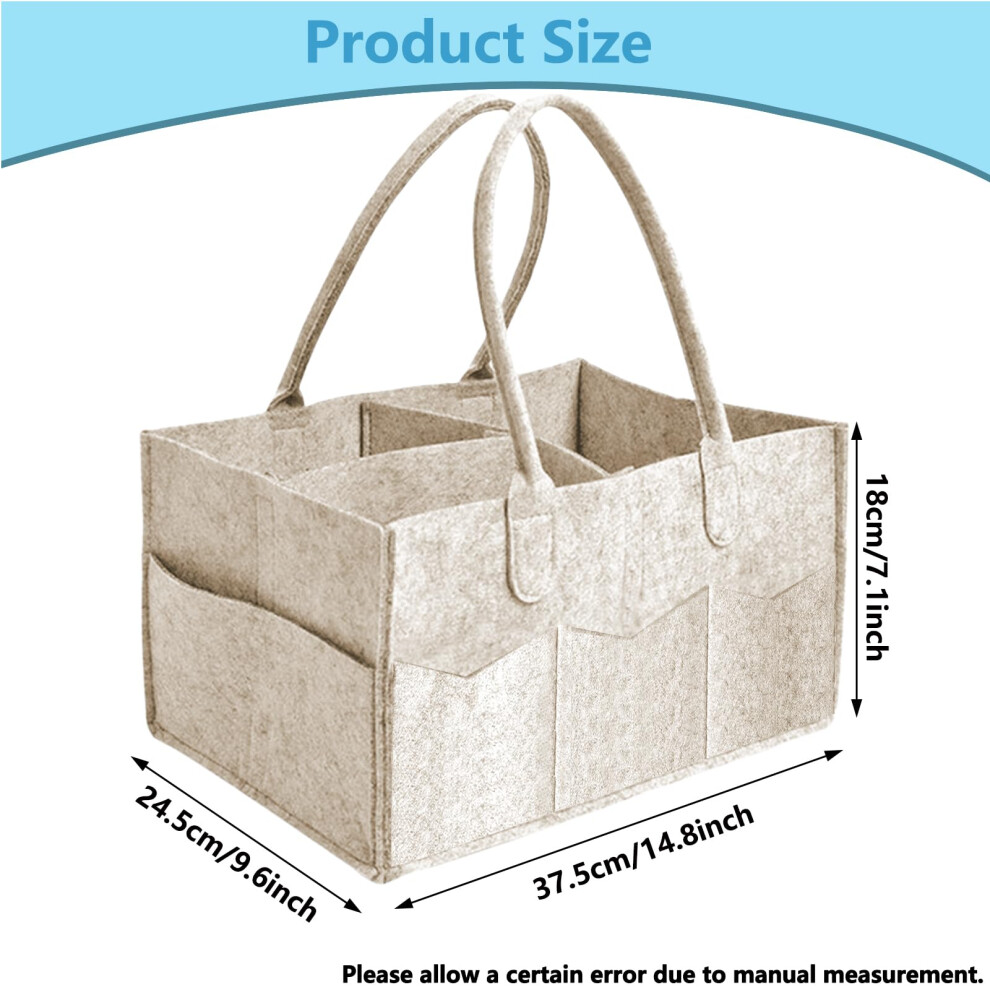 Virahyem Nappy Caddy Organiser Newborn Essentials Diaper Caddy Portabl
