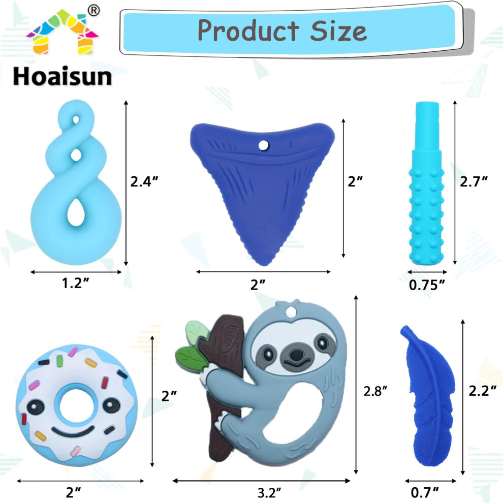 Hoaisun Chew Necklaces For Sensory Kids 6 Pack Chew Toys For Autistic Children