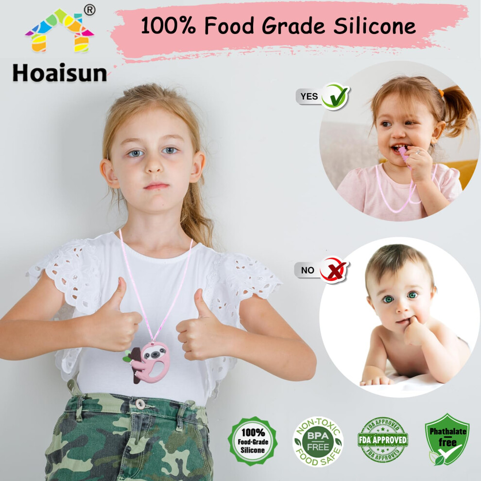 Hoaisun Chew Necklace For Sensory Boys And Girls 6 Pack Oral Motor Chewy Teeth