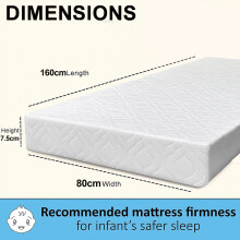 Pinkfairy 160 x 80cm Extra Thick Breathable Baby Toddler Cot Bed Mattr