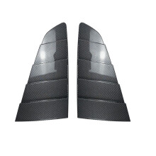 Car Rear Triangular Window Louvers Shutters Blinds Cover Trim for Mustang MK6 2015-2023 Carbon Fiber