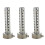 3X Silver Motorcycle Exhaust Can Muffler Insert Baffle DB Killer Silencer 48mm X 140mm 1